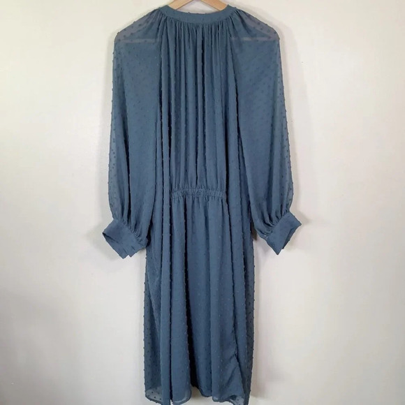 Oak + Fort Swissdot Midi Dark Turquoise Dress - Picture 15 of 15